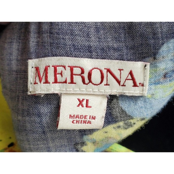 Merona Women's Blue Floral Rayon Scoop Neck Sleeveless Long Maxi Dress Size XL - Picture 9 of 13